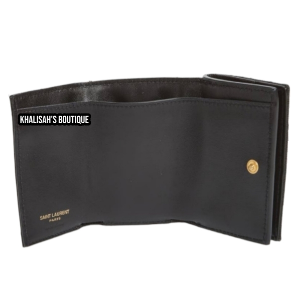 YSL CASSANDRE SAINT LAURENT MATELASSÉ ORIGAMI TINY WALLET GRAIN POUDRE EMBOSSED - Picture 13 of 17